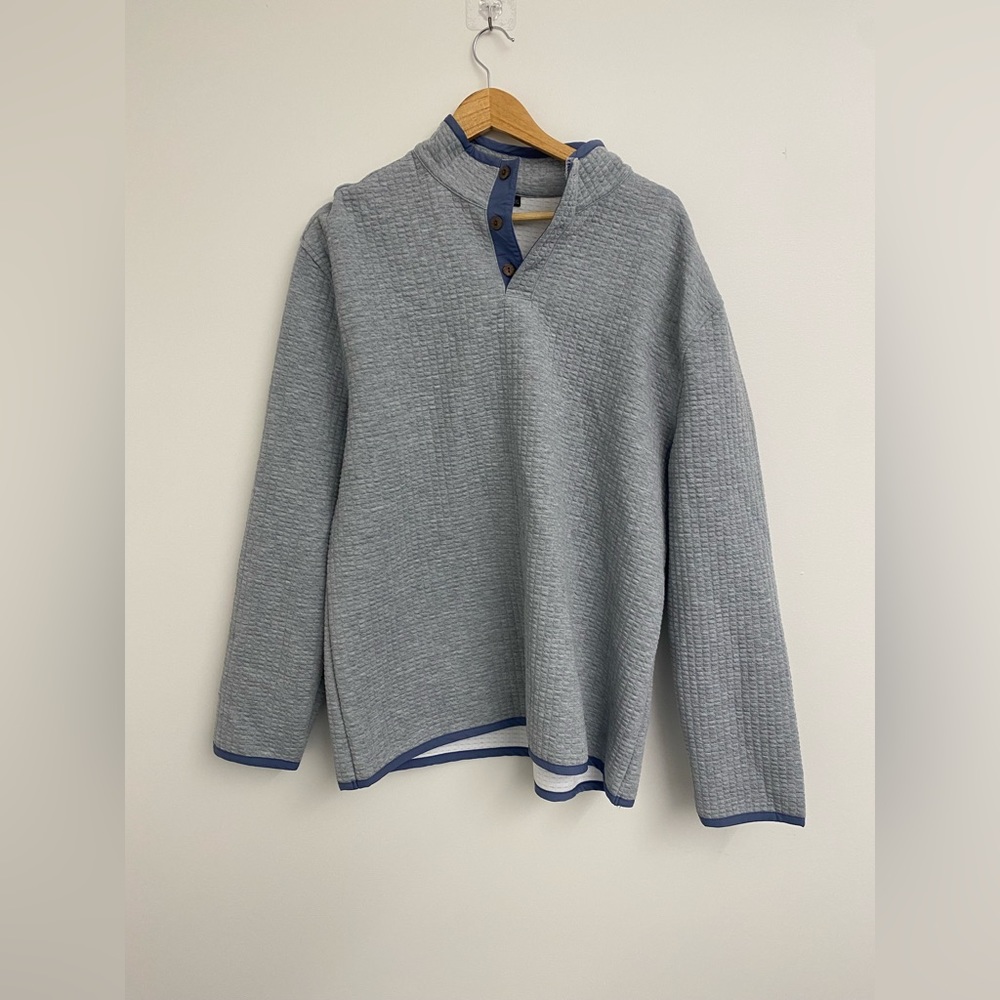 Men’s Marine Layer Gray Corbet Quilted Reversible Pullover